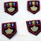 3 Small Embroidered Flor De Lis Crest Patches for Jackets Uniforms Iron On Velvet Backing